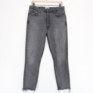 AGOLDE Nico Ankle Jeans Womens 28 Washed Black Gray Button Fly Ankle Fray